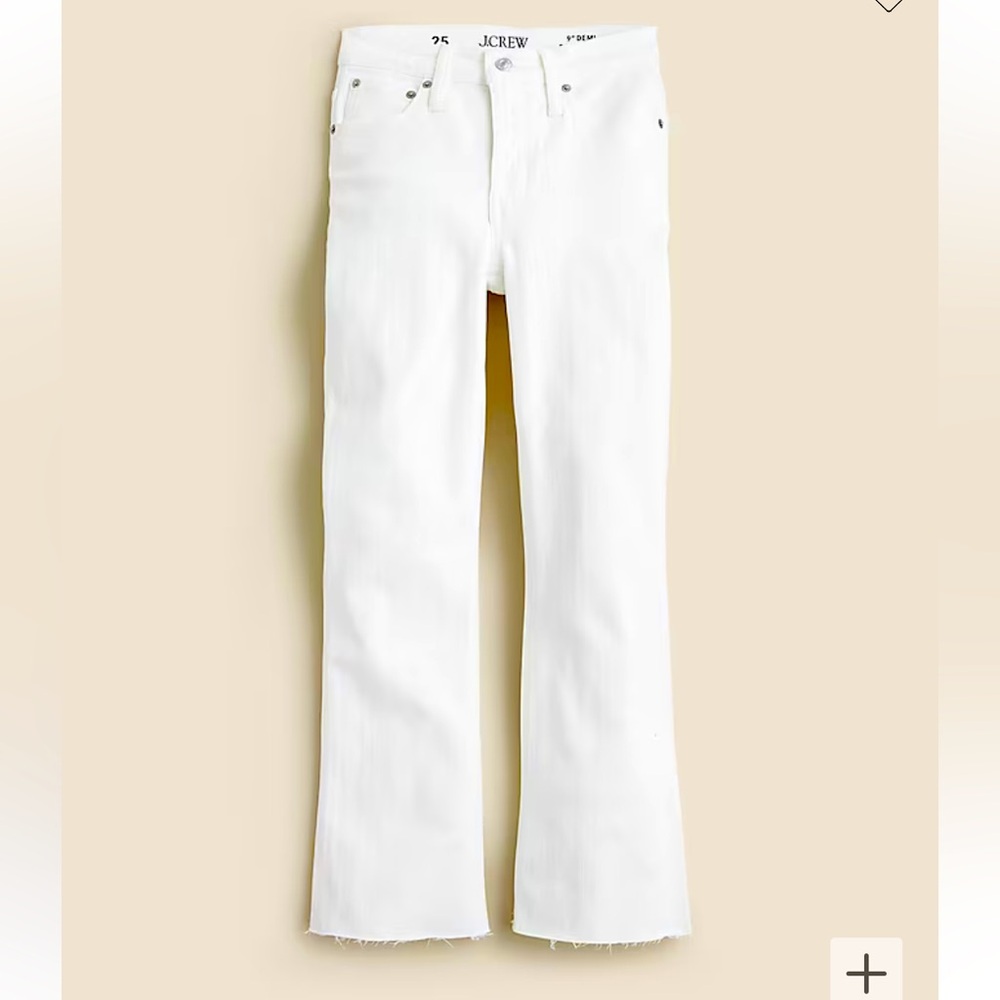 J. Crew 9” Demi boot crop jeans denim in white wash 27 NWT